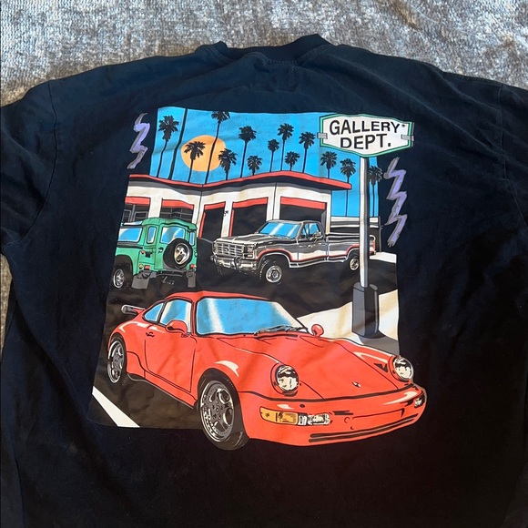 Gallery Dept Black Tee with Yellow Chest Logo - Picture 3 of 3